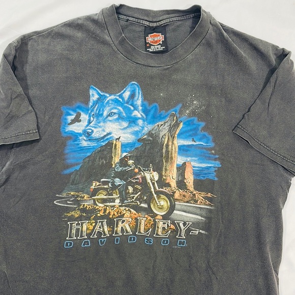 Harley-Davidson Other - Vintage 1998 Harley Davidson Biker/Wolf Short Sleeve Tee